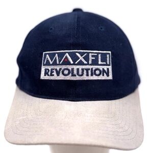 Vintage Maxfli Revolution Golf Hat Blue White Embroidered Strapback OSFA Cap